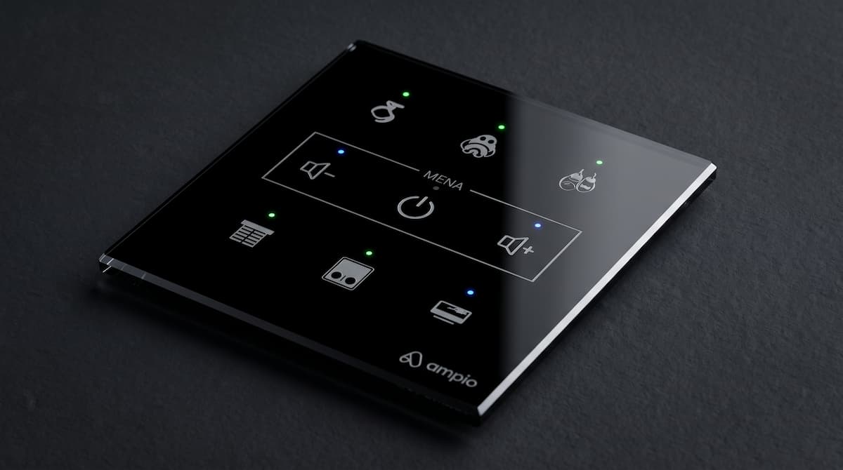 Szklany panel dotykowy Ampio z laserowym grawerem